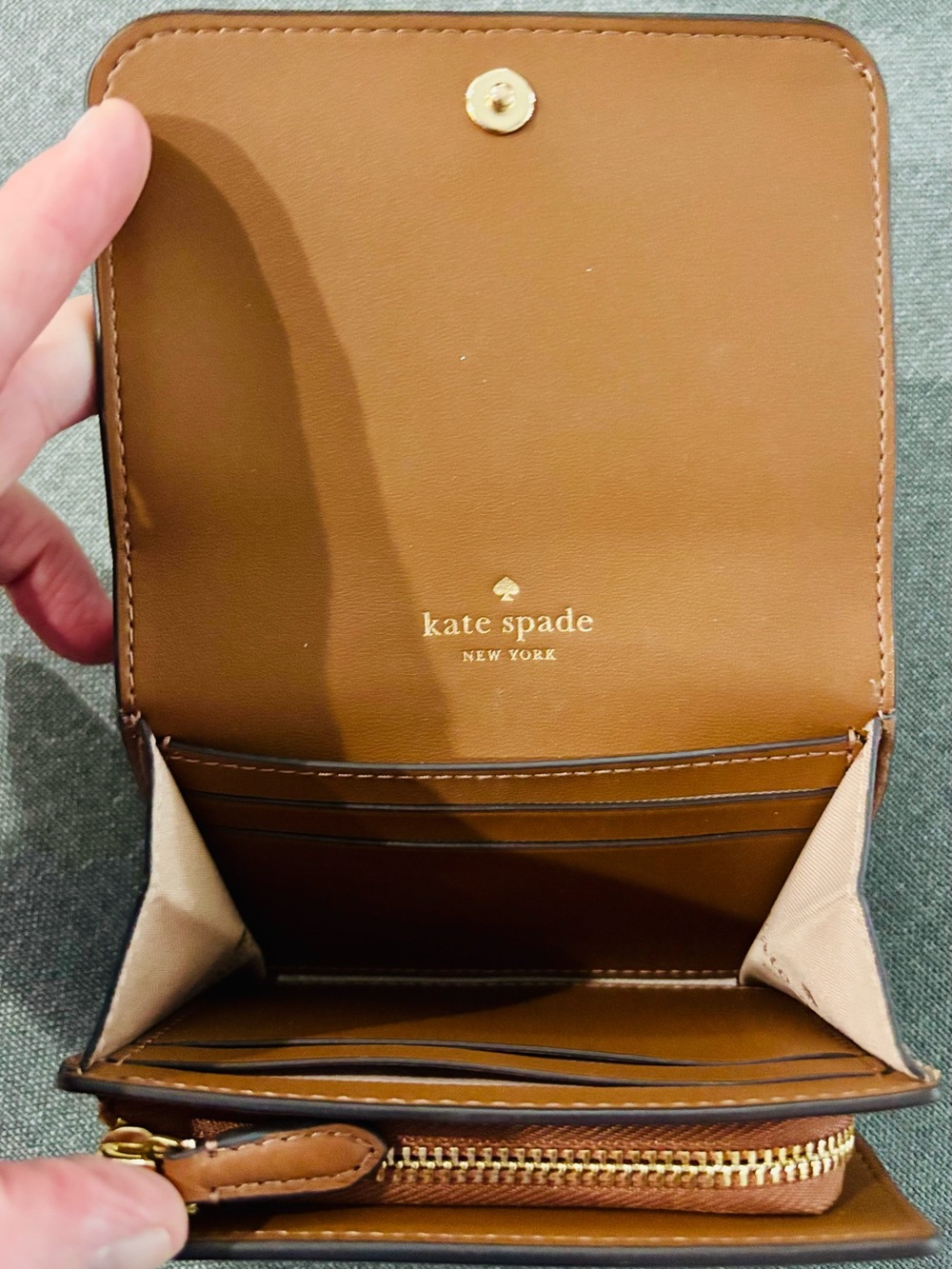 Kate Spade Kayla Small L-Zip Wallet in Warm Gingerbread - Picture 4 of 5